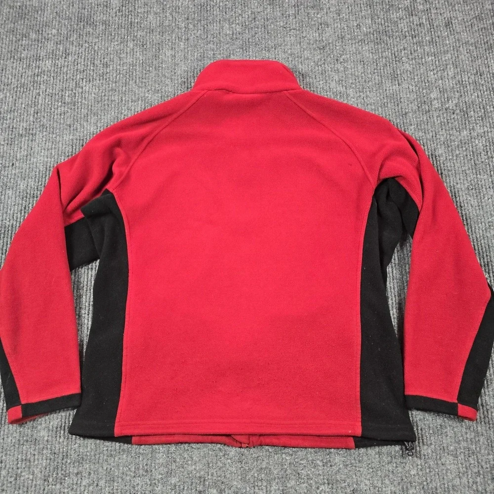 Vintage The‎ North Face Jacket Mens Medium Red Black Fleece Full Zip Hiking